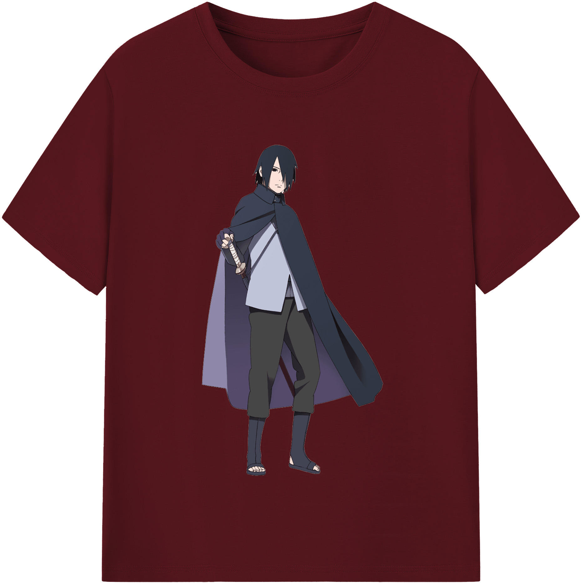 （画像用） NARUTO -ナルト- うちは サスケ Uchiha Sasuke 綿100％半袖Tシャツ（フロントプリント）